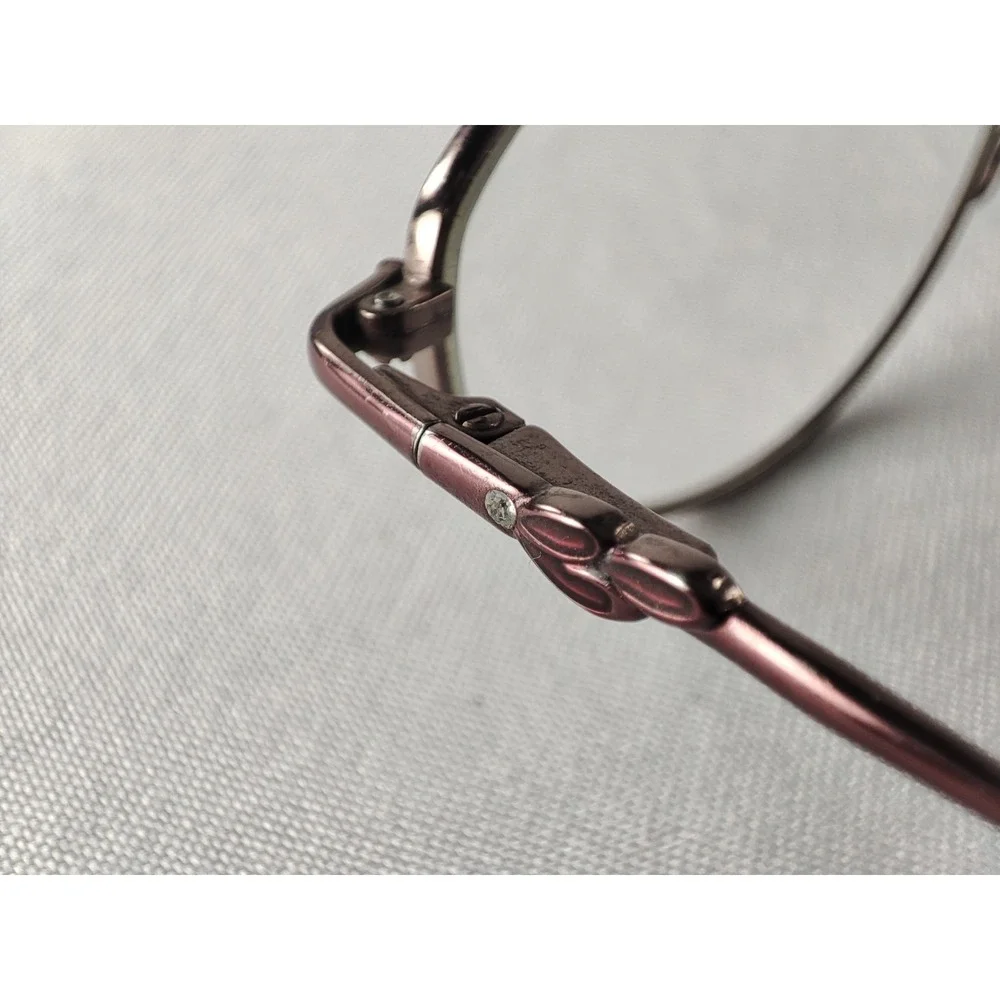 Saks Fifth Avenue UG9 Plum Burgundy Oval Metal‎ Eyeglass Frames Women 48-18-130